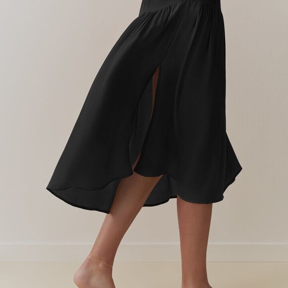 Cuyana Verano Dress tencel small black midi S - Picture 3 of 7